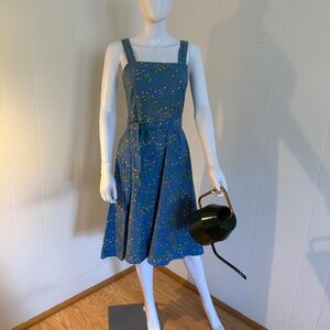 Talbots Pin-Up, Blue Spring Dress, Straps and Matching Belt